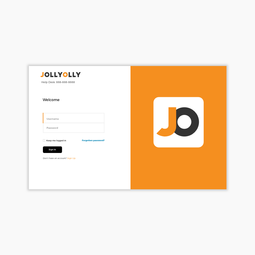 simple login page including form, logo and color scheme by Katherine Delorme