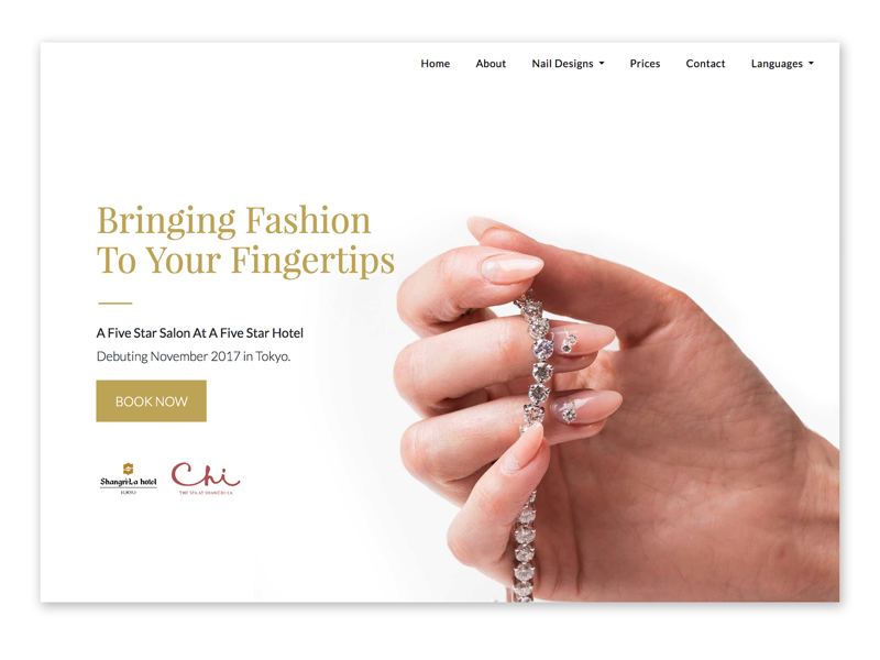 Home page of the English LUXITA Salon website. By Katherine Delorme.