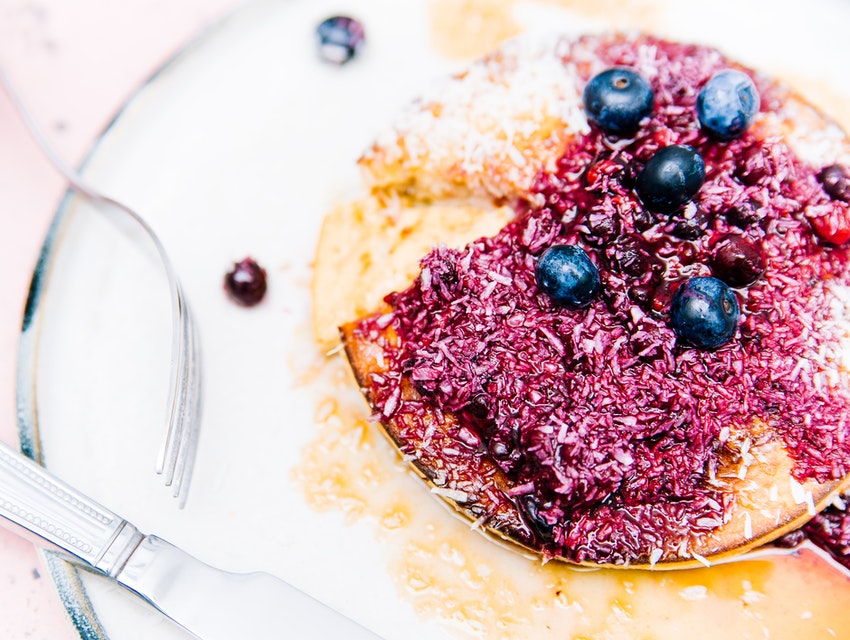 Black berry on top of food